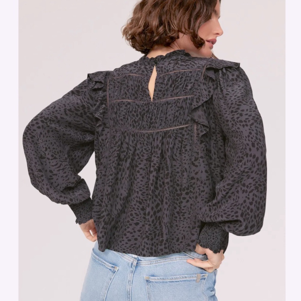 RAILS Kadi Top Spotted Slate Charcoal Gray Women's Small - Picture 3 of 12